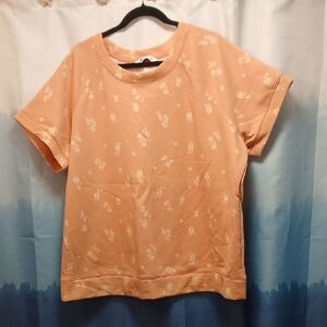 Sonoma Orange Floral Shortsleeve Sweatshirt